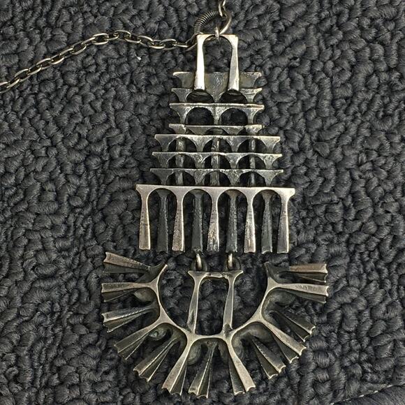 Rare Vintage‎ Pentti Sarpaneva Brutalist 830 Silver "Owl Pendant" Necklace - Picture 14 of 16